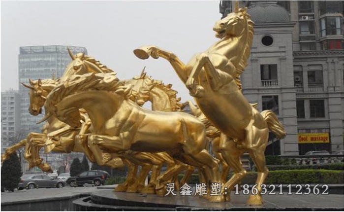 金色阿波罗战车城市铜雕