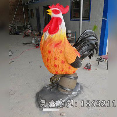 玻璃钢城市鸡动物雕塑