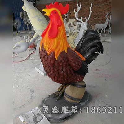 玻璃钢鸡抽象雕塑