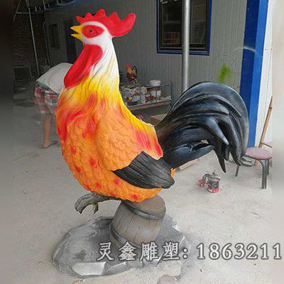 玻璃钢生肖鸡动物雕塑