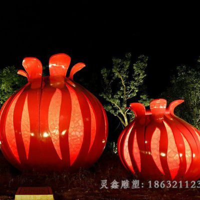 玻璃钢石榴景观雕塑 (9)