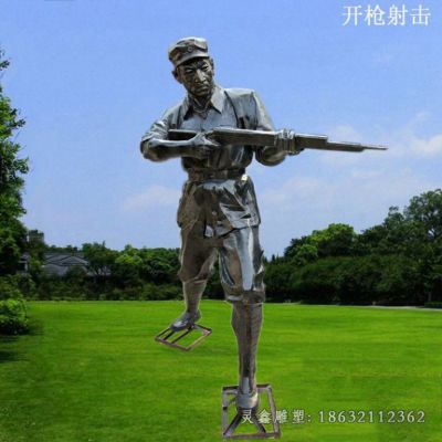 八路军雕塑，玻璃钢仿铜人物[1]