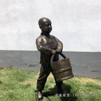 帮妈妈提水孝道铜雕 (3)