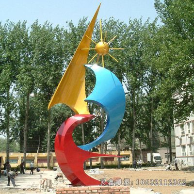 不锈钢彩带雕塑 (3)