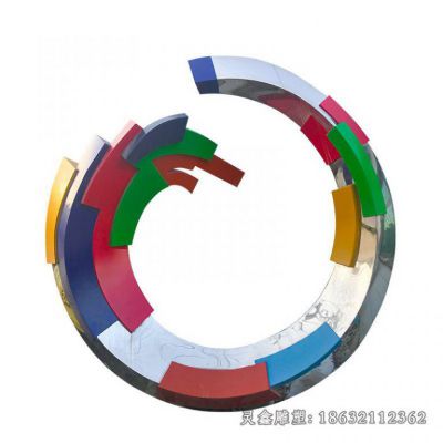 不锈钢彩绘景观雕塑 (2)