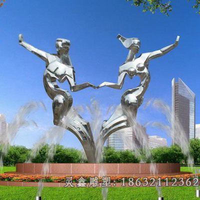 不锈钢抽象人物雕塑 (72)