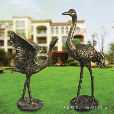 仙鹤 玻璃钢公园动物雕塑
