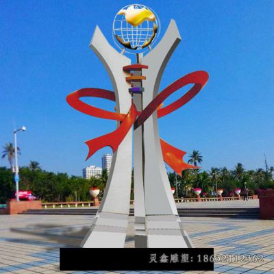 不锈钢企业标志雕塑 (17)
