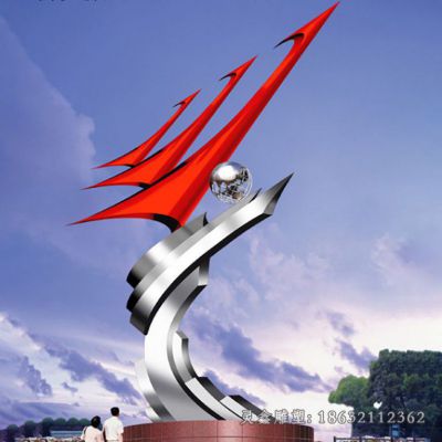 不锈钢企业标志雕塑 (27)