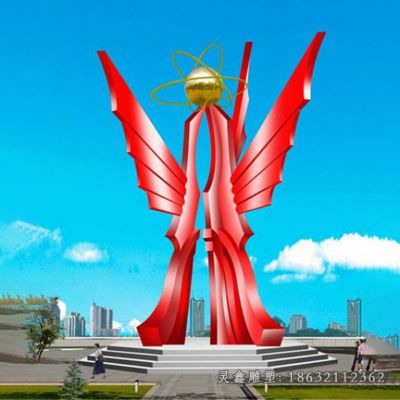不锈钢企业标志雕塑 (35)