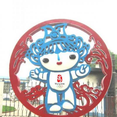 街头不锈钢福娃雕塑