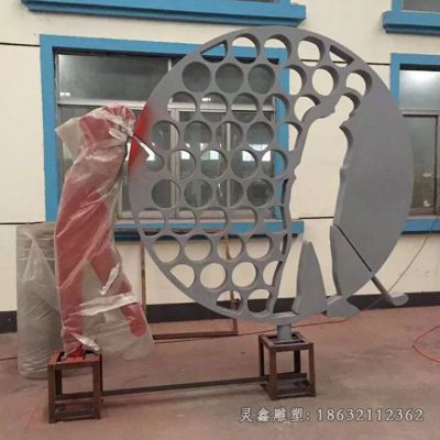 户外不锈钢高尔夫球运动雕塑塑 (3)