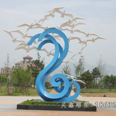 户外不锈钢鸽子动物雕塑