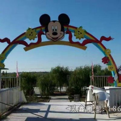 户外不锈钢拱门雕塑 