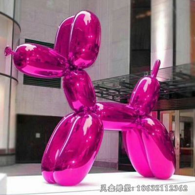 户外不锈钢狗动物雕塑 