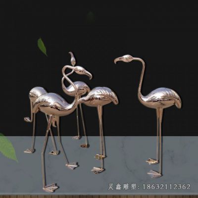 户外不锈钢火烈鸟雕塑