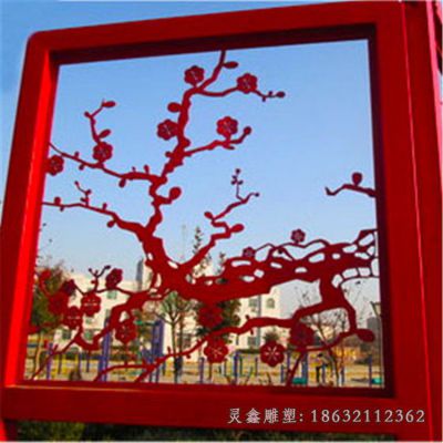 街头不锈钢剪纸雕塑