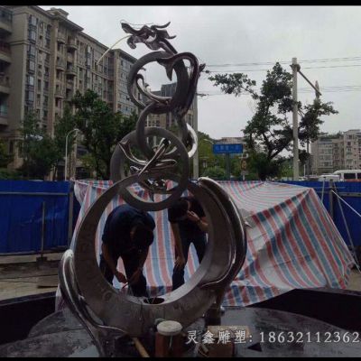 户外不锈钢龙雕塑