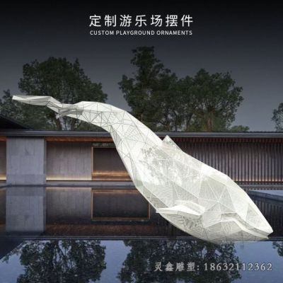 户外不锈钢鲨鱼雕塑