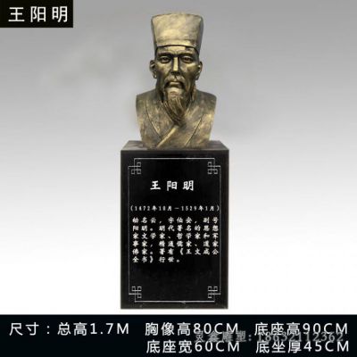 明朝文学家王阳明人物铜雕