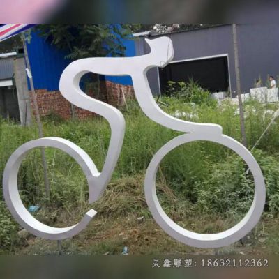 户外不锈钢骑自行车人物雕塑