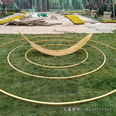 户外不锈钢羽毛景观雕塑