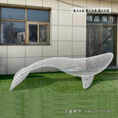 户外不锈钢鲸鱼雕塑