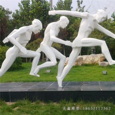 户外不锈钢竞走人物雕塑