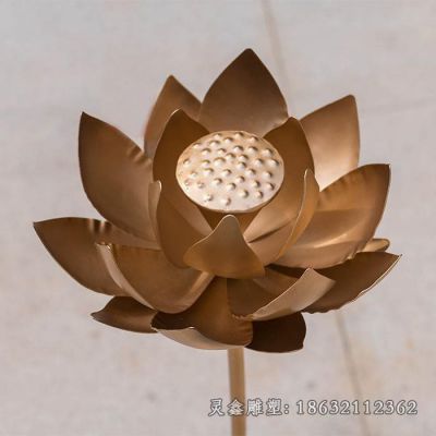 水生植物荷花景观铜雕