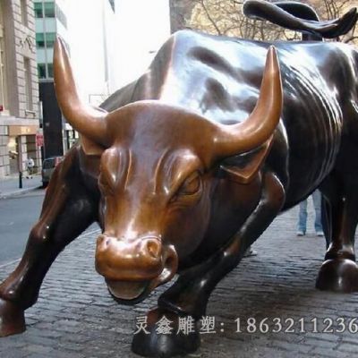华尔街牛户外动物铜雕