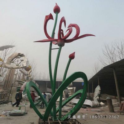 不锈钢水芙蓉荷花雕塑