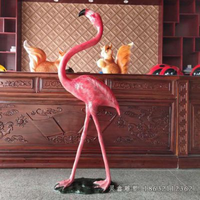 户外不锈钢火烈鸟动物雕塑