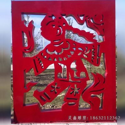 街头不锈钢剪纸景观雕塑