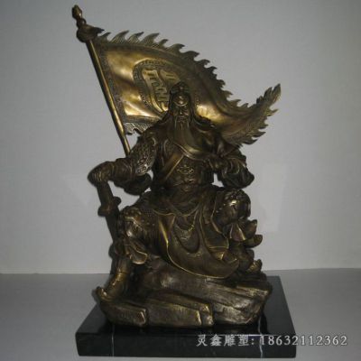 古代名人坐式关公铜雕
