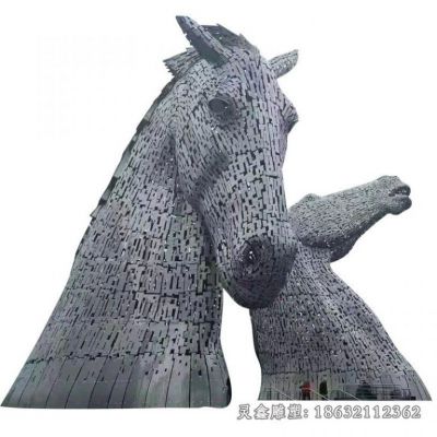 不锈钢马头像动物雕塑