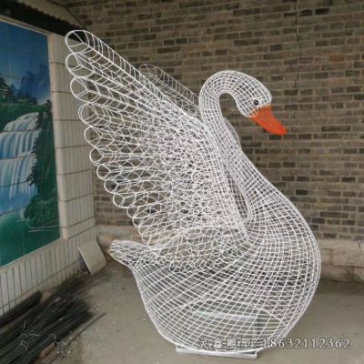 不锈钢天鹅镂空动物雕塑