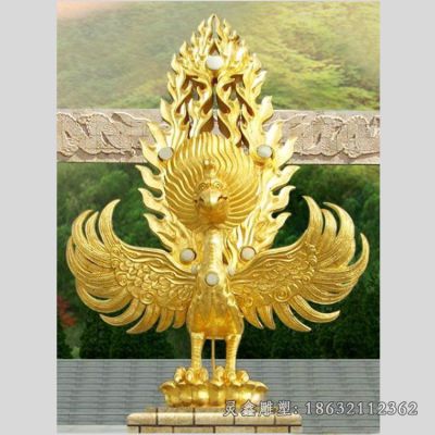 景区凤凰动物铜雕