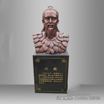 户外伏羲半身像人物铜雕