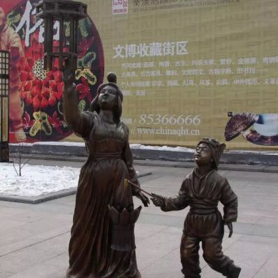 古人看花灯人物铜雕