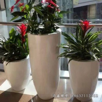 户外不锈钢花盆景观雕塑