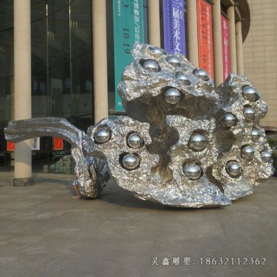 户外不锈钢莲蓬植物雕塑