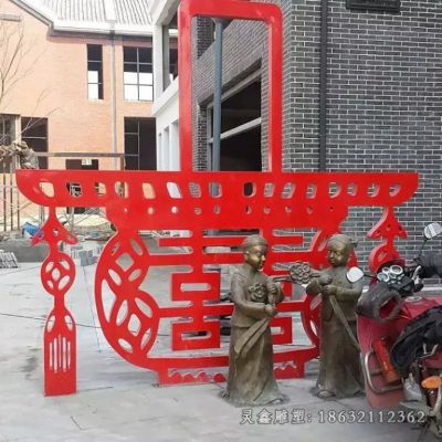 户外不锈钢剪纸镂空雕塑