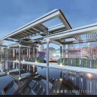 城市不锈钢廊架雕塑