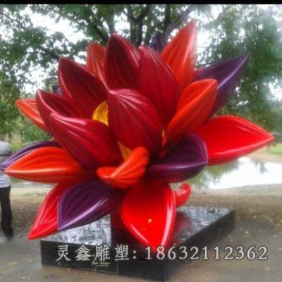 户外不锈钢花朵景观雕塑
