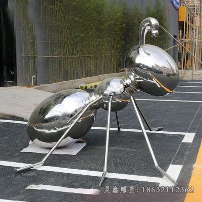 户外不锈钢蚂蚁动物雕塑