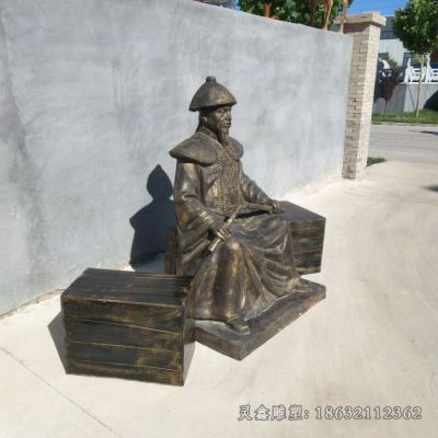 禁烟英雄林则徐坐式人物铜雕
