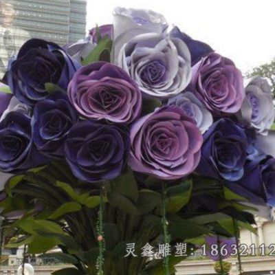 户外不锈钢花朵植物雕塑