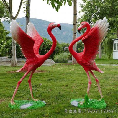 公园不锈钢火烈鸟动物雕塑 