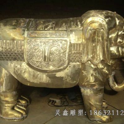 街边大象动物铜雕