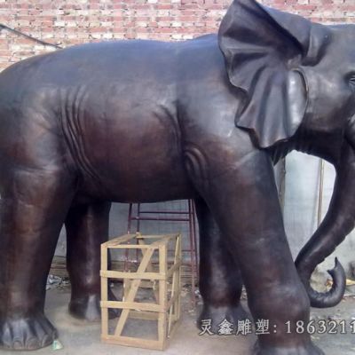 景区大象动物铜雕